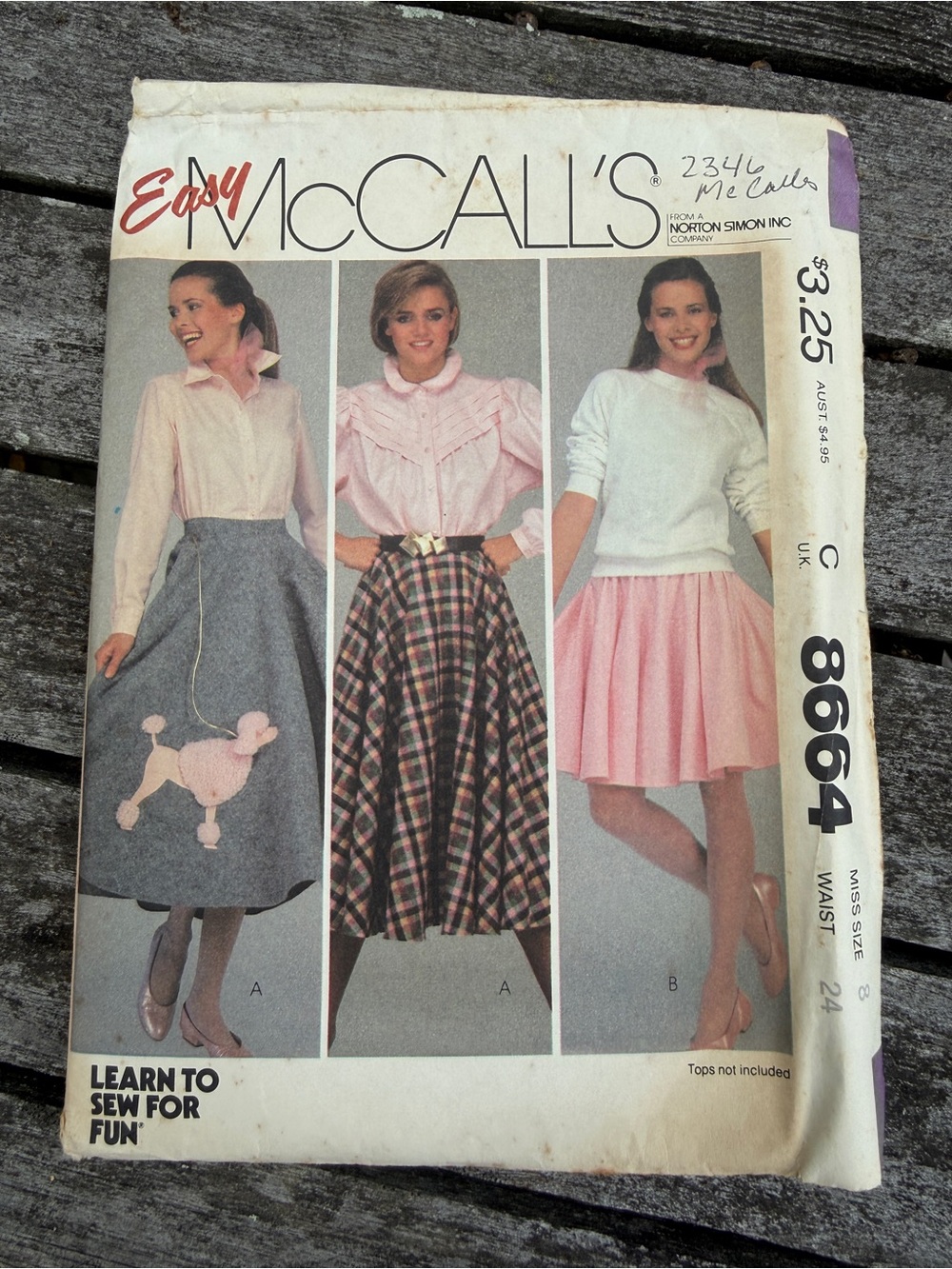 Vintage 1983 McCall Easy Sewing Pattern #8664